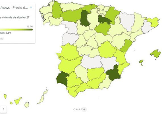 El precio de la vivienda en alquiler sube un 2,4%